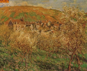 Bl�hende Apfelb�ume nach Monet
